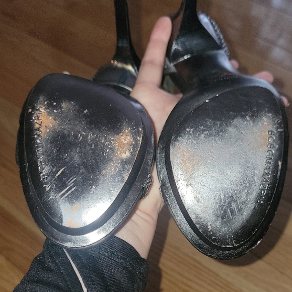 BCBGMaxAzria Black Stiletto Heels with Strappy Design - Picture 3 of 5